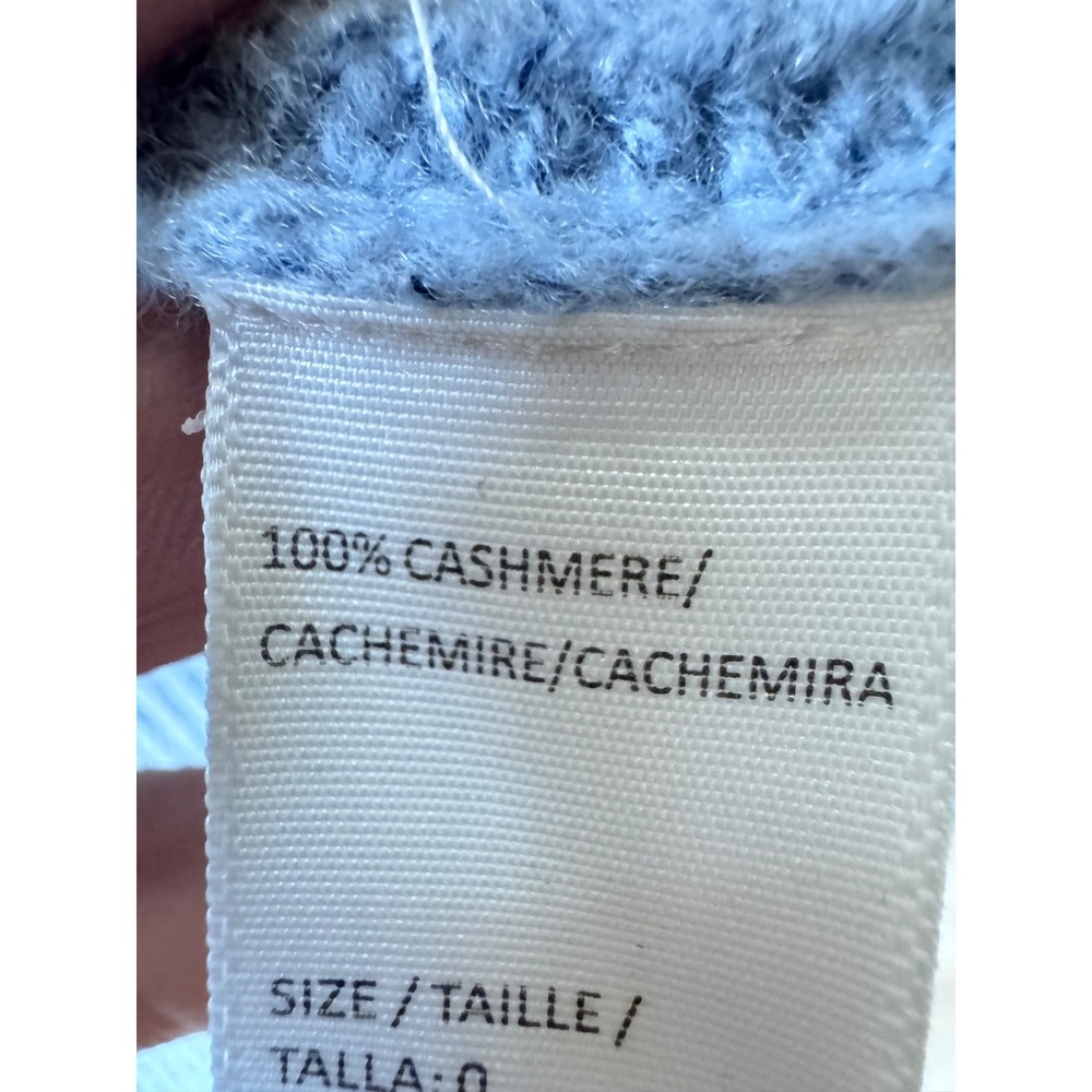 James Perse 100% Cashmere Ribbed Crewneck Sweater Blue Heather Size 0 XS - Picture 6 of 7